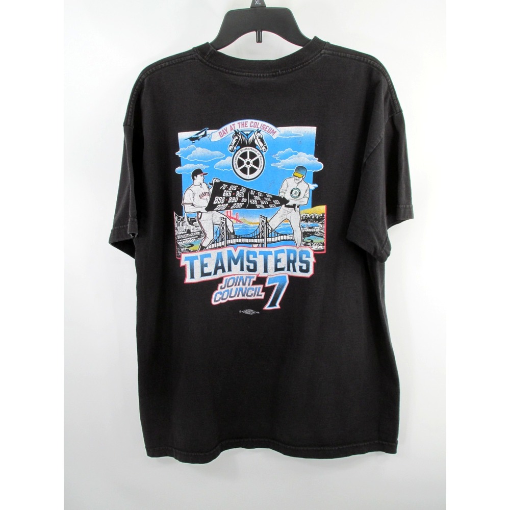 Vintage Teamsters Joint Council 7 Day Coliseum T-Shirt Men XL Black Bayside USA